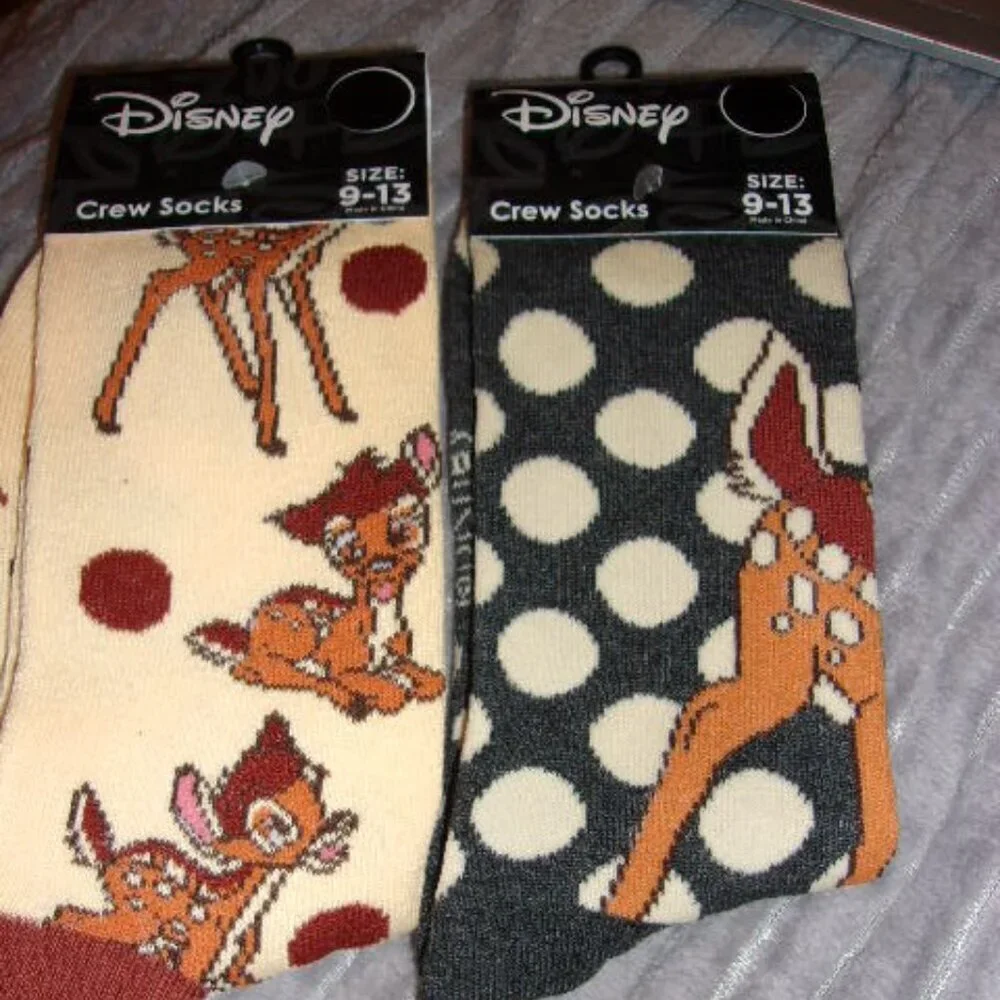 Disney Crew Socks Bambi Bundle 9-13 new
